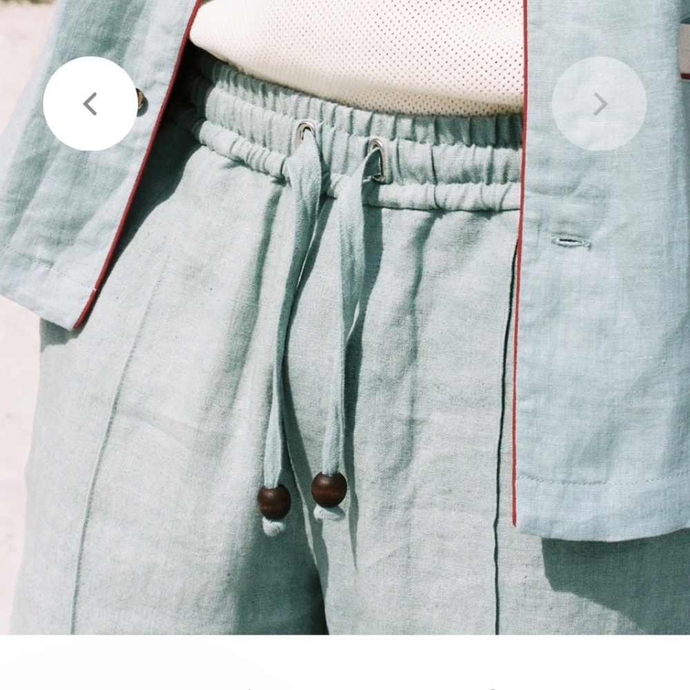 TOMBOLO Easy-Going‎ Pants (Hazy Blue  Linen) Womens XL Wide leg - Picture 2 of 15